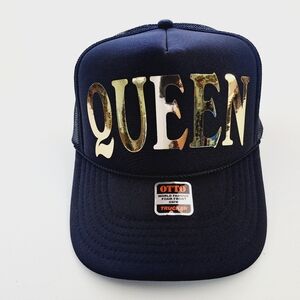 Queen Foam Trucker Mesh Snapback Cap Hat Black new